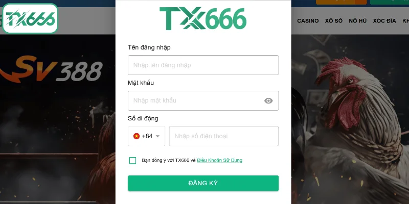 Cách đăng ký TX666 siêu đơn giản, dễ dàng