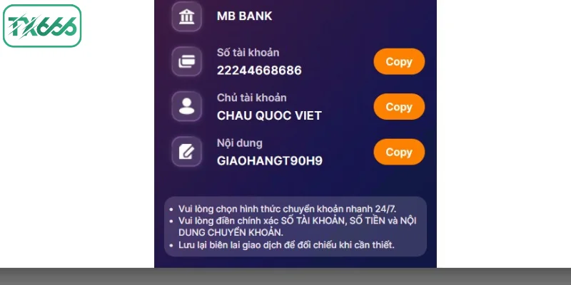 Nguyên nhân nạp tiền TX66 thất bại và cách khắc phục